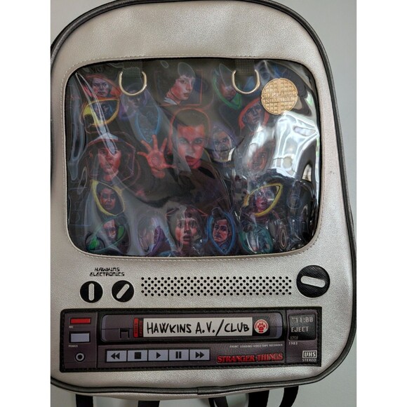 Stranger Things TV VHS Retro Mini Backpack With Collectors Pin NWOT main image 4